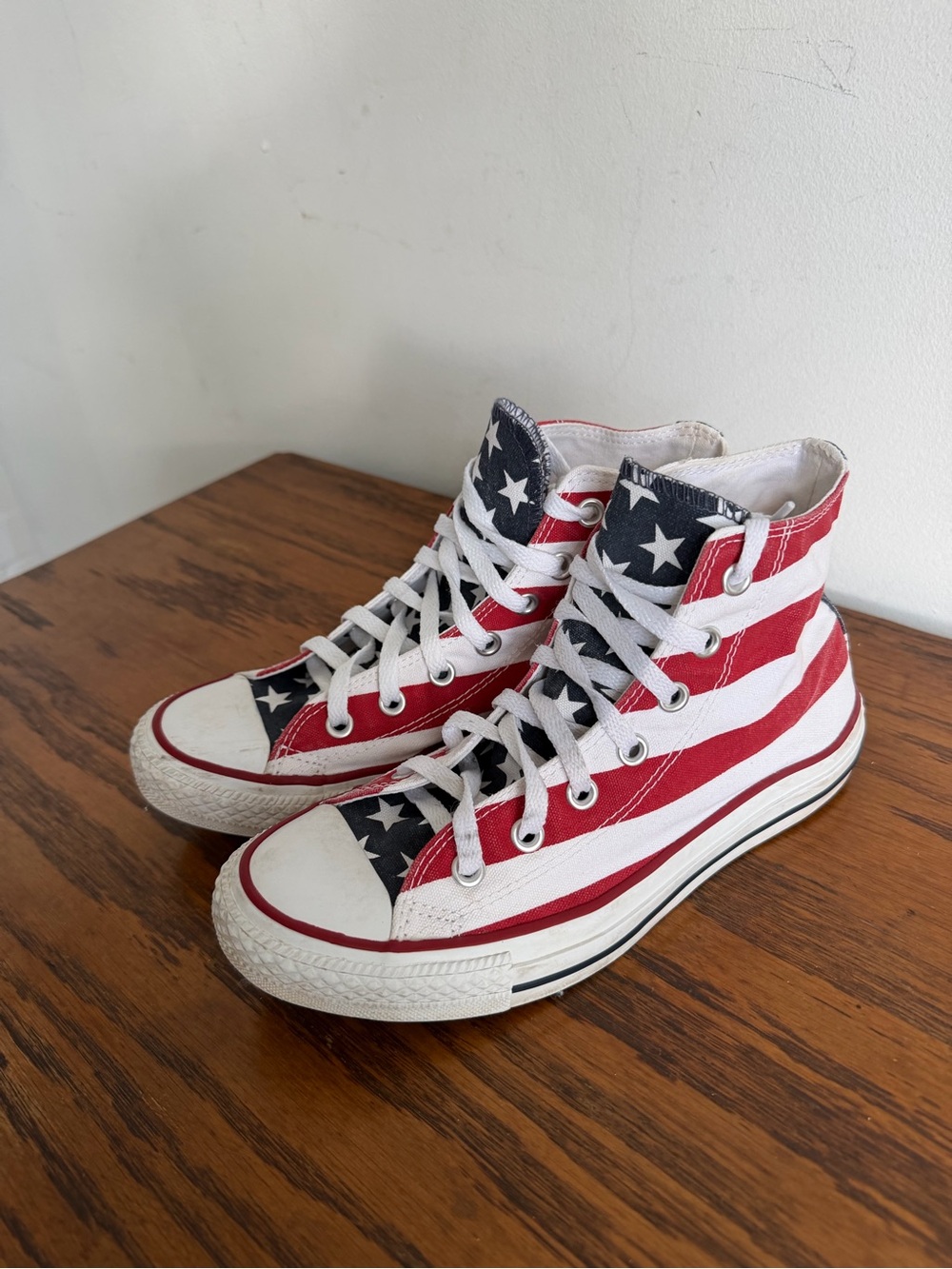 Converse High-Top Sneakers in Red, White & Blue Star Stripe